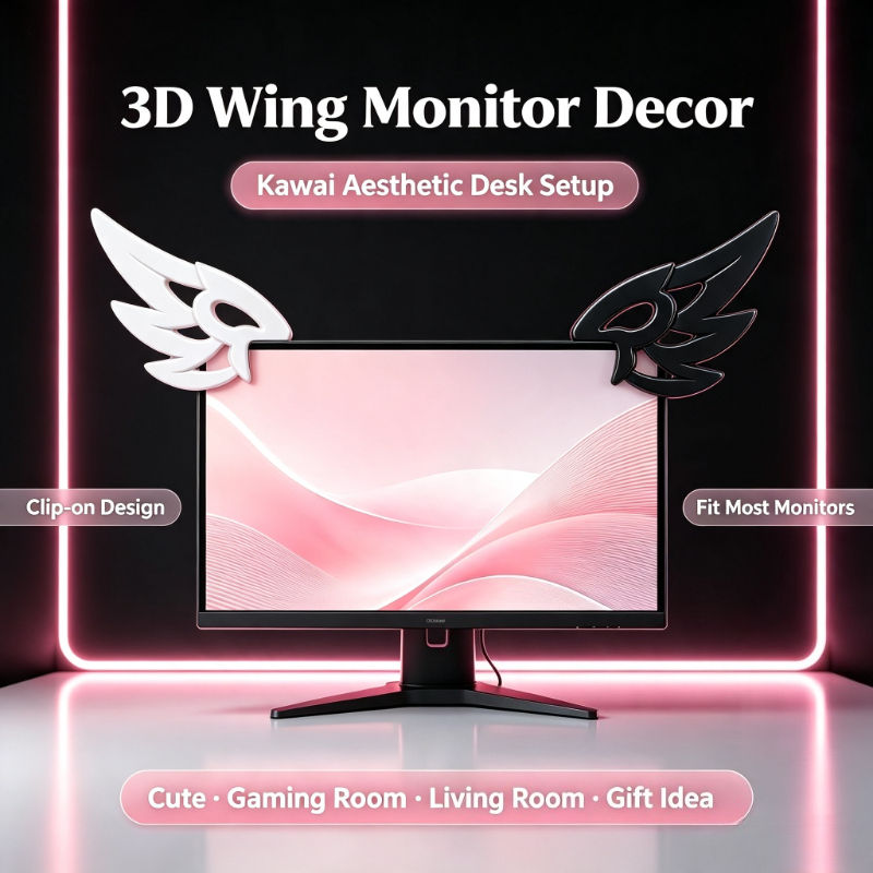 Kawaii Tech Accessories - Urocze 3D ozdoby w kształcie skrzydeł