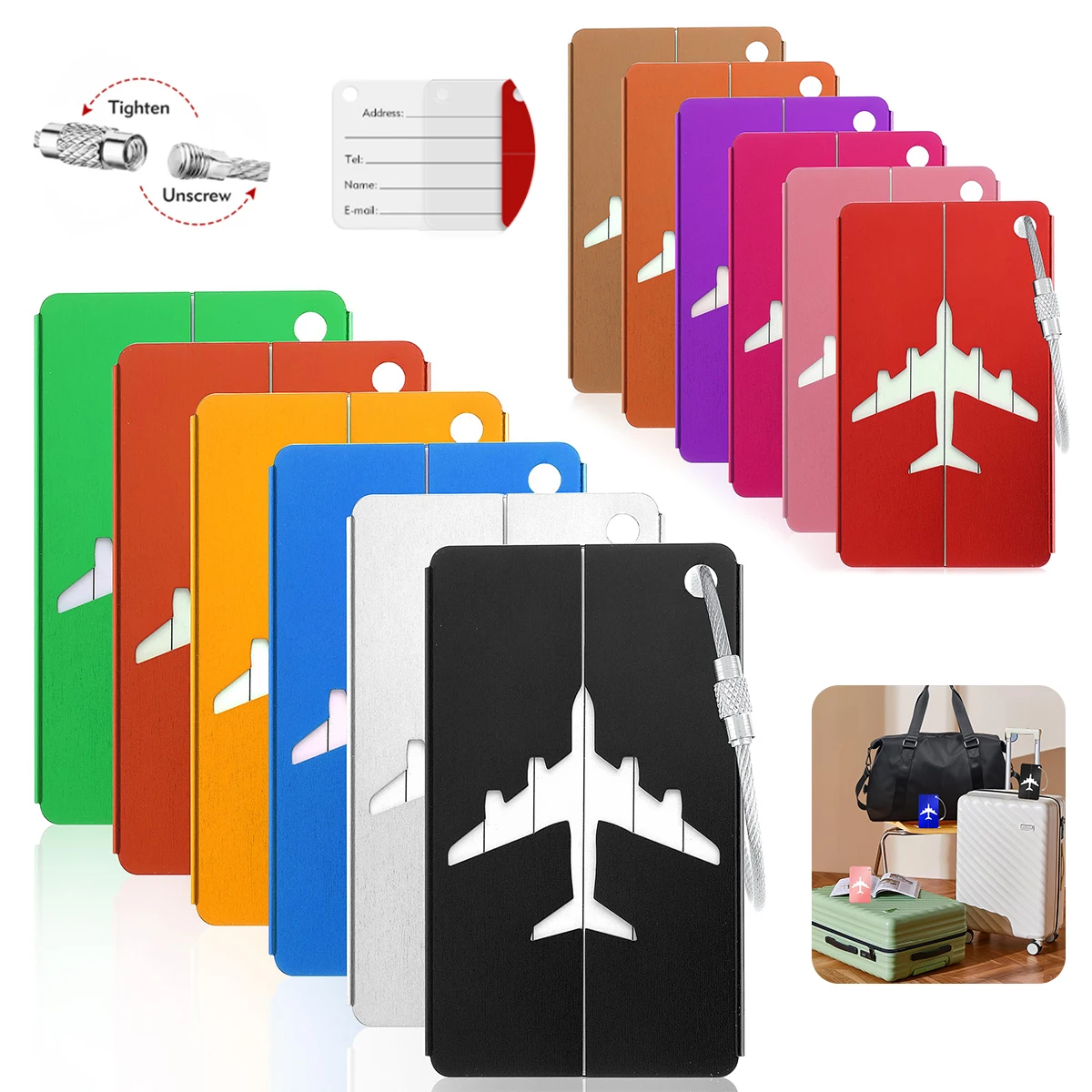 Tech Accessories Travel - Przywieszka do bagażu podróżnego ze stopu